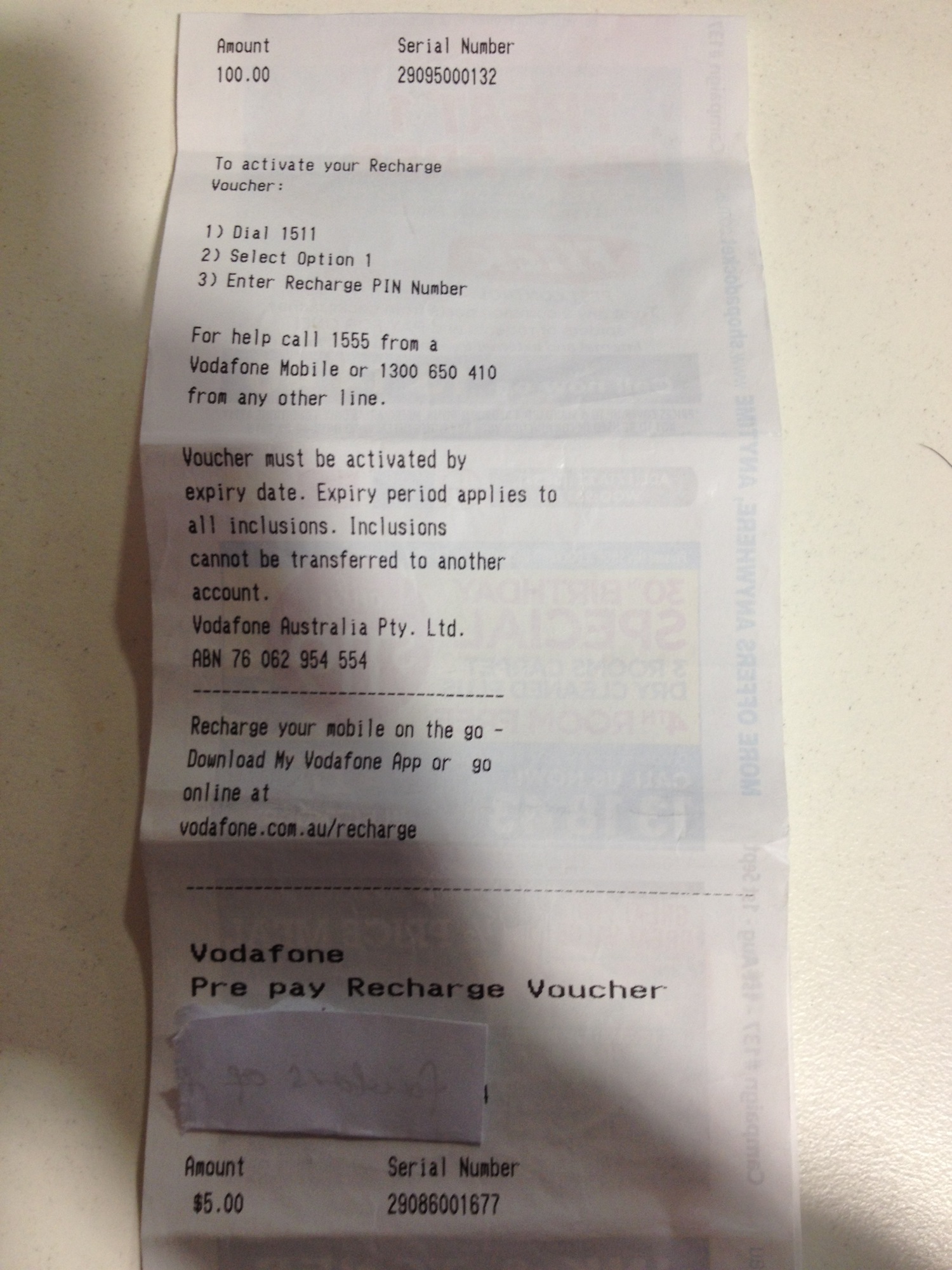 ת��VODAFONE PREPAID��VOUCHER,105Ԫ��ֵ��80ת